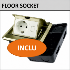 Stop Kontak Floor Socket (EU+LAN), Silver